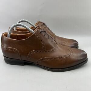 Wolf & Shepherd Wingtip Oxford Men Size 9.5 Brown Leather Brogue Dress Low Shoes